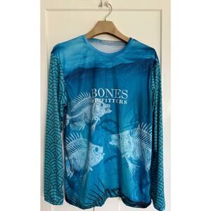 Bones Outfitters  The Bluegill Blues Long Sleeve Shirt‎ Size LRG